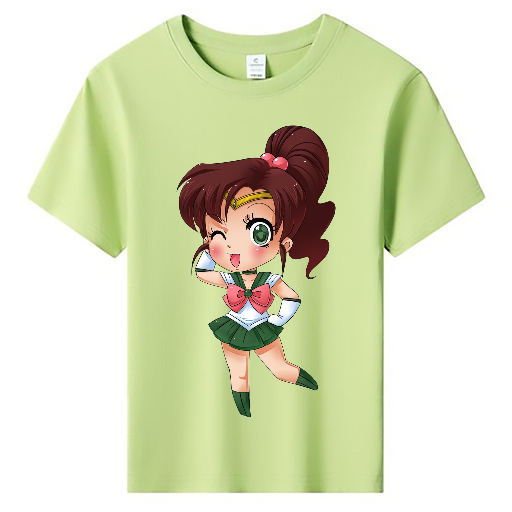 （画像用） 美少女戦士セーラームーン 木野 まこと きの まこと Sailor Moon Kino Makoto （セーラージュピター；Sailor Jupiter） 綿100％キッズTシャツ（フロントプリント）